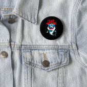 Ich esse alles - Cooler Hai-Attitude-Sticker Button (Beispiel)