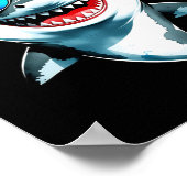 Ich esse alles - Cooler Hai-Attitude-Sticker Poster (Ecke)