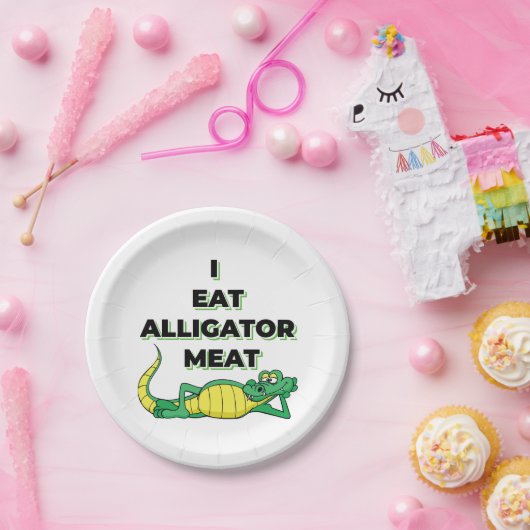 ICH esse ALLIGATOR FLEISCH Pappteller (Party)