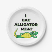 ICH esse ALLIGATOR FLEISCH Pappteller (Vorderseite)