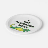 ICH esse ALLIGATOR FLEISCH Pappteller (Schrägansicht)