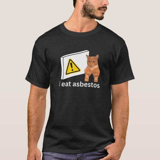 Ich esse Asbestos Funny Cursed Sigma Cat Meme Prem T-Shirt (Vorderseite)