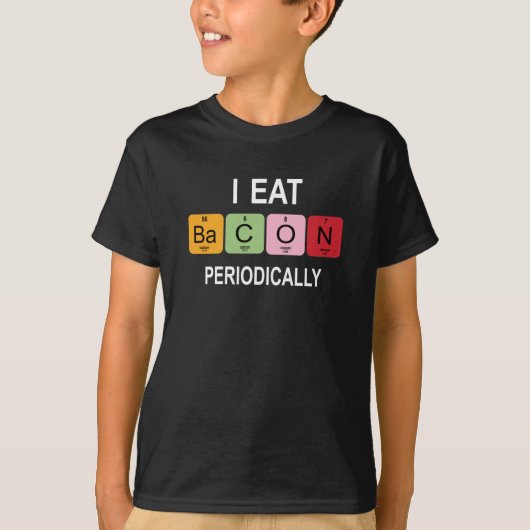 Ich esse Bacon Periodisch - Funny Periodtable T-Shirt (Vorderseite)