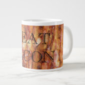 Ich esse Bacon Text mit Hintergrund Jumbo-Tasse (Vorderseite Rechts)