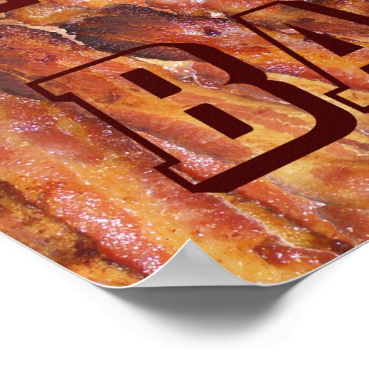 Ich esse Bacon Text mit Hintergrund klein Poster (Ecke)