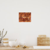 Ich esse Bacon Text mit Hintergrund klein Poster (Küche)