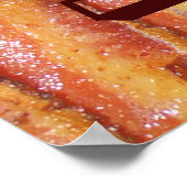 Ich esse Bacon Text mit Hintergrund Poster (Ecke)