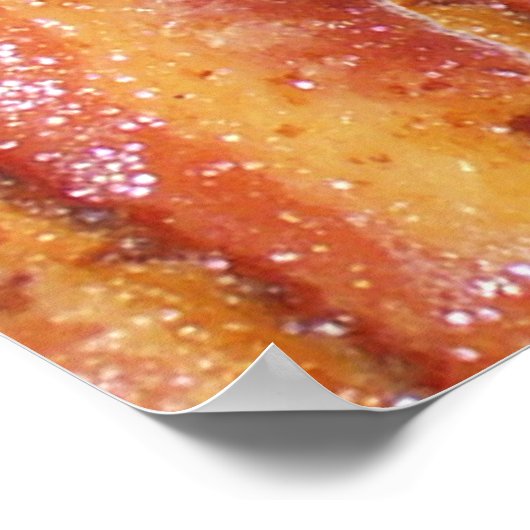 Ich esse Bacon Text mit Hintergrund Poster (Ecke)