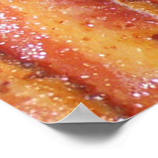 Ich esse Bacon Text mit Hintergrund Poster (Ecke)