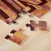Ich esse Bacon Text mit Hintergrund Puzzle (Seite)