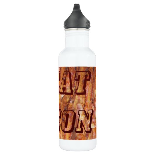 Ich esse Bacon Text mit Hintergrund Trinkflasche (Rechts)