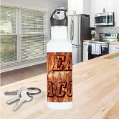 Ich esse Bacon Text mit Hintergrund Trinkflasche