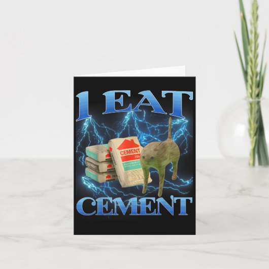 Ich esse Cement Funny Cat Meme Internet Memes Funn Karte (Vorderseite)