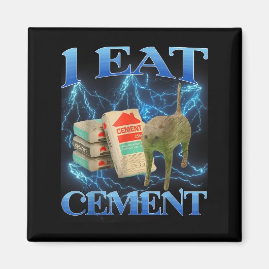 Ich esse Cement Funny Cat Meme Internet Memes Funn Magnet (Vorne)