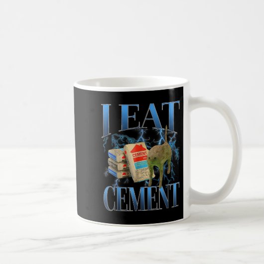 Ich esse Cement verfluchte Katze Funny Odly spezif Kaffeetasse (Rechts)