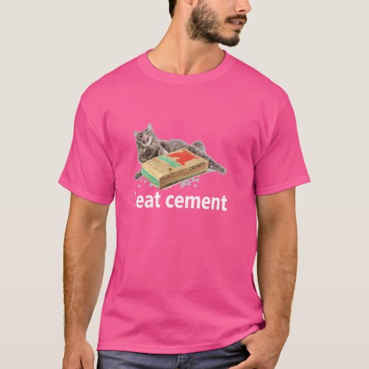 Ich esse Cement verfluchte Katze Funny Odly spezif T-Shirt (Vorderseite)