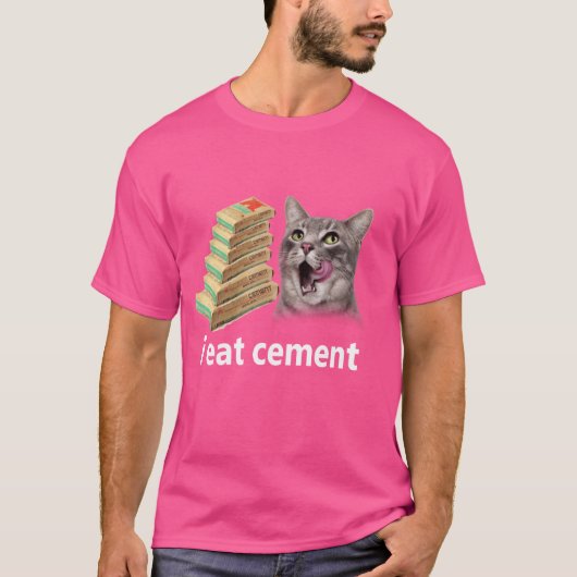 Ich esse Cement verfluchte Katze Funny Odly spezif T-Shirt (Vorderseite)