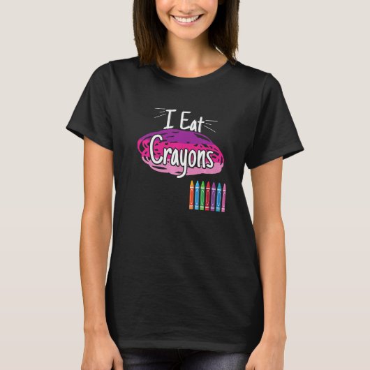 Ich esse Crayons Crayon T-Shirt (Vorderseite)