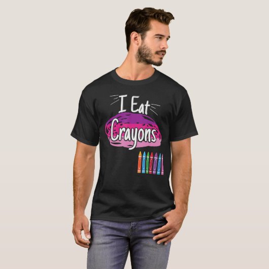 Ich esse Crayons Crayon T-Shirt (Vorne ganz)