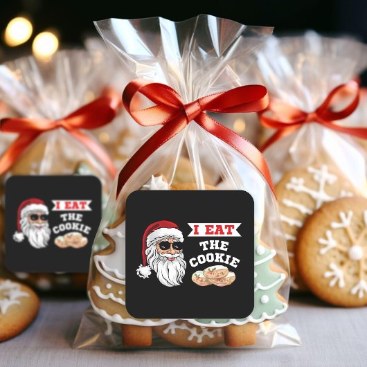 Ich esse das Keks Funny Dirty Joke Weihnachten Quadratischer Aufkleber