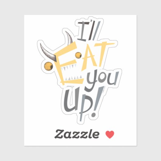 Ich esse dich grafisch aufkleber (Blatt)