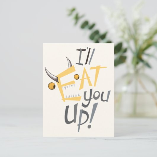 Ich esse dich grafisch postkarte (Stehend Vorderseite)