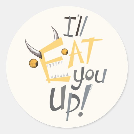 Ich esse dich grafisch runder aufkleber (Vorderseite)