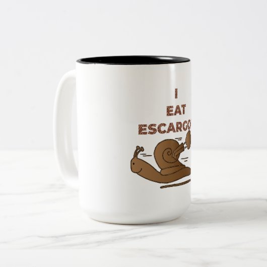 ICH ESSE ESKARGOT (SNAILS). ZWEIFARBIGE TASSE (Vorderseite Links)
