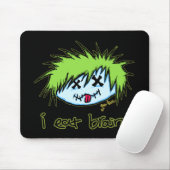"ich esse Gehirne" Typ-Zombie (auf dunklem Mousepad (Mit Mouse)