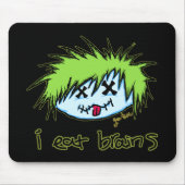 "ich esse Gehirne" Typ-Zombie (auf dunklem Mousepad (Vorne)