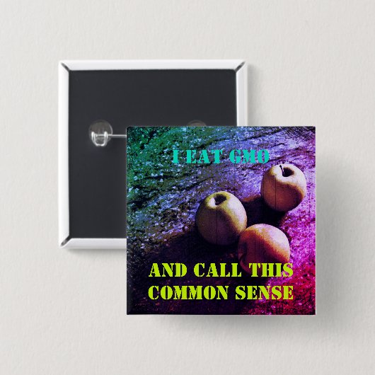 Ich esse GVO-Button-Abzeichen Button (Vorne & Hinten)