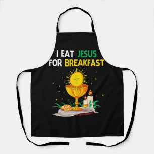 Ich esse Jesus zum Frühstück katholische Kommunion Schürze