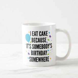 Ich esse Kuchen Kaffeetasse