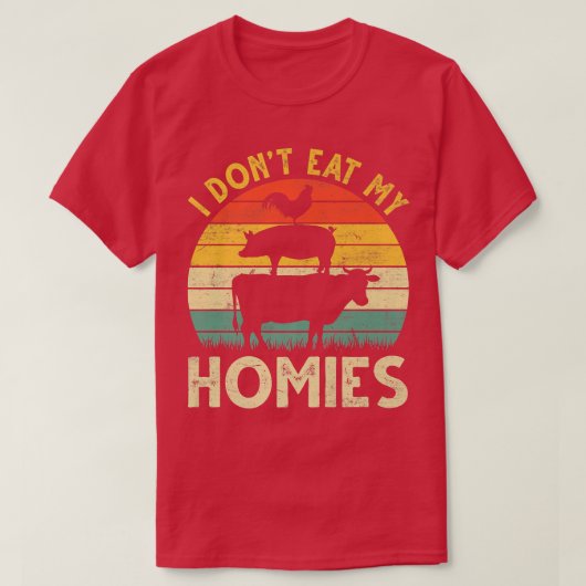 Ich esse meine Heimat nicht lustig Veganes Vegetar T-Shirt (Design vorne)