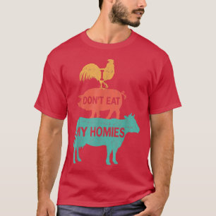 Ich esse meine Heime nicht Vintages Veganes Tier L T-Shirt