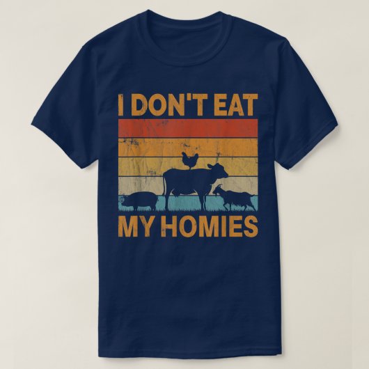 Ich esse meine Shirts nicht Retro Vegetarier Niedl (Design vorne)