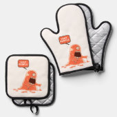 Ich esse Menschen Ofenhandschuh & Topflappen-Set (Vorderseite/Rückseite)