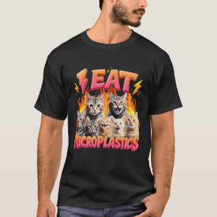 Ich esse Microplastics Funny Cat Meme Bootleg Grap T-Shirt