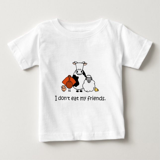 Ich esse nicht meine Freunde Baby T-shirt (Vorderseite)