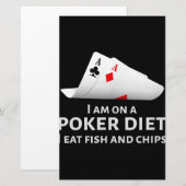 Ich esse Poker und esse Fisch und Chips Briefpapier (Vorne/Hinten)