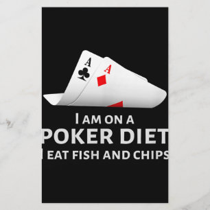 Ich esse Poker und esse Fisch und Chips Briefpapier