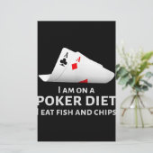 Ich esse Poker und esse Fisch und Chips Briefpapier (Stehend Vorderseite)