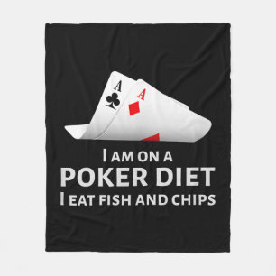 Ich esse Poker und esse Fisch und Chips Fleecedecke