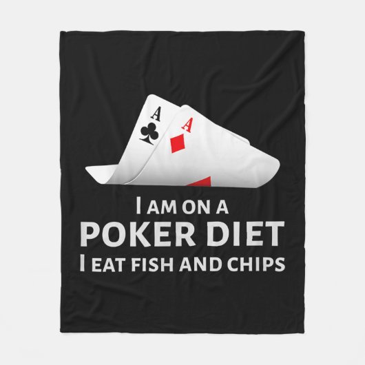 Ich esse Poker und esse Fisch und Chips Fleecedecke (Vorderseite)