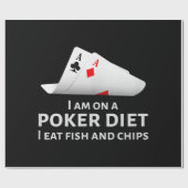 Ich esse Poker und esse Fisch und Chips Geschenkpapier (Flach)