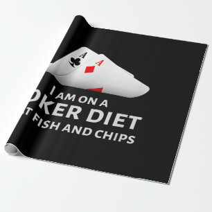 Ich esse Poker und esse Fisch und Chips Geschenkpapier