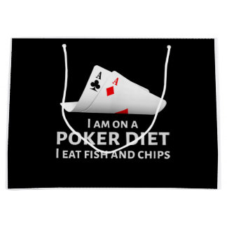 Ich esse Poker und esse Fisch und Chips Große Geschenktüte