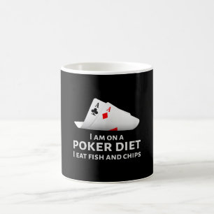 Ich esse Poker und esse Fisch und Chips Kaffeetasse