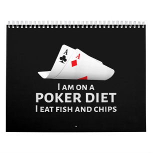 Ich esse Poker und esse Fisch und Chips Kalender