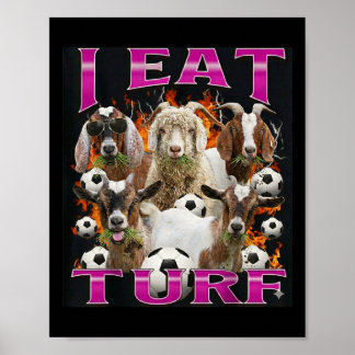 Ich esse Rasen lustige Ziegen Bootleg Grafik Stil  Poster